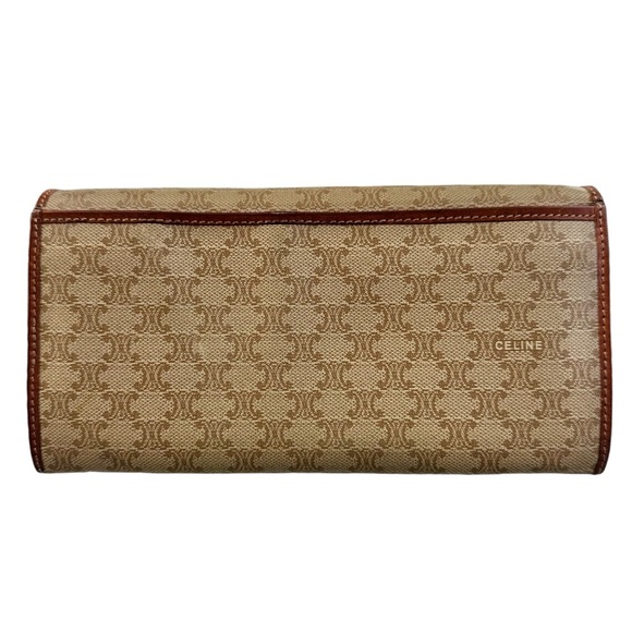 Authentic CELINE Macadam Beige Canvas & Leather Kisslock Long Wallet - Picture 6 of 15